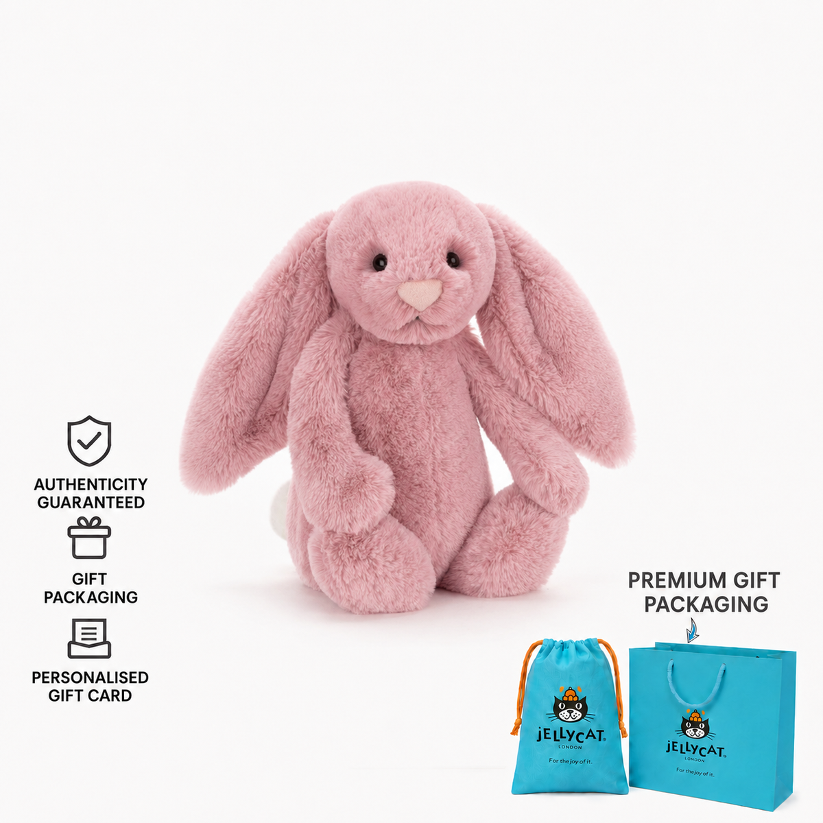 Jellycat Bashful Tulip Pink Bunny Medium 31cm Gift set