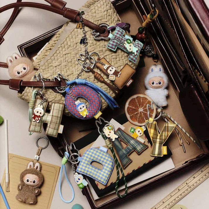 Pin for Love Mini Labubu Doll+Letter Pendant Combo (N-Z)