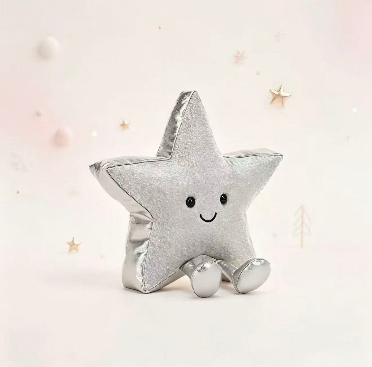 Jellycat Amuseables Silver Star 17cm metallic Christmas plush