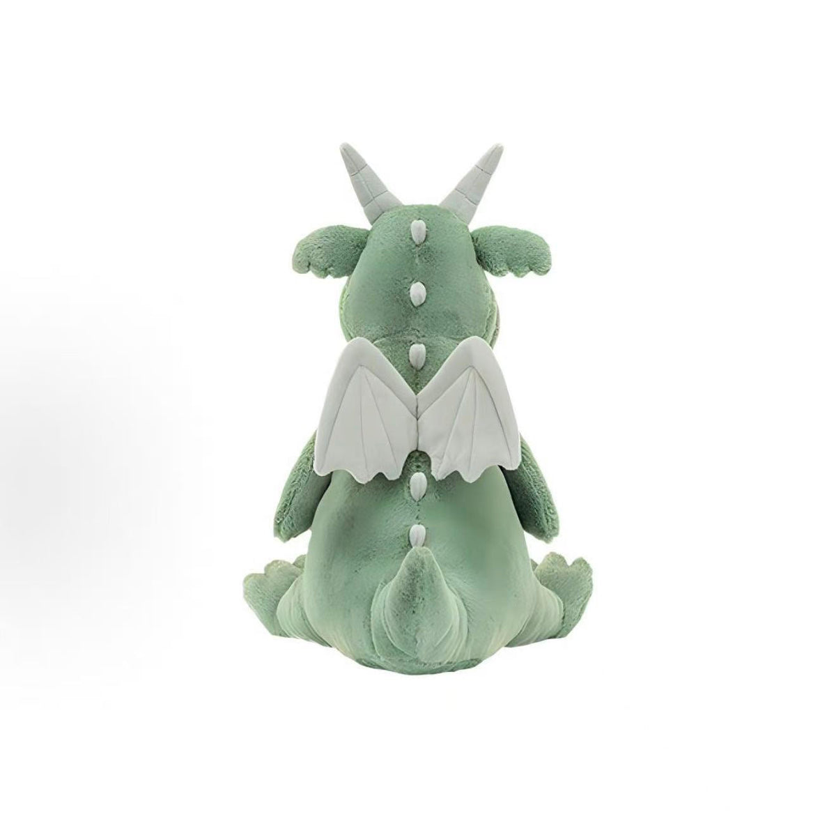 Jellycat Adon Dragon 32cm sage-green plush dragon with wings and spines, back view