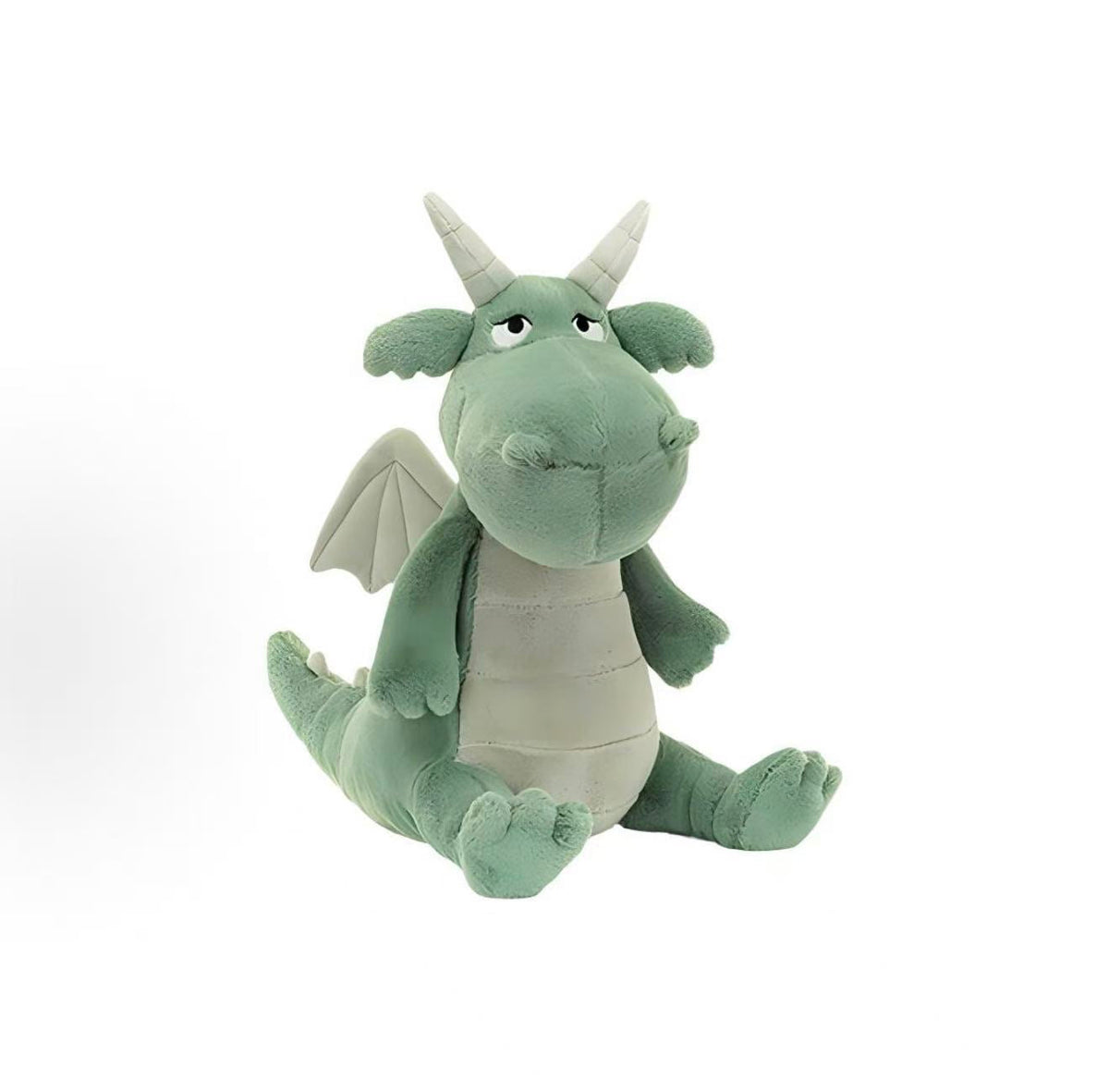 Jellycat Adon Dragon 32cm sage-green plush dragon, front view