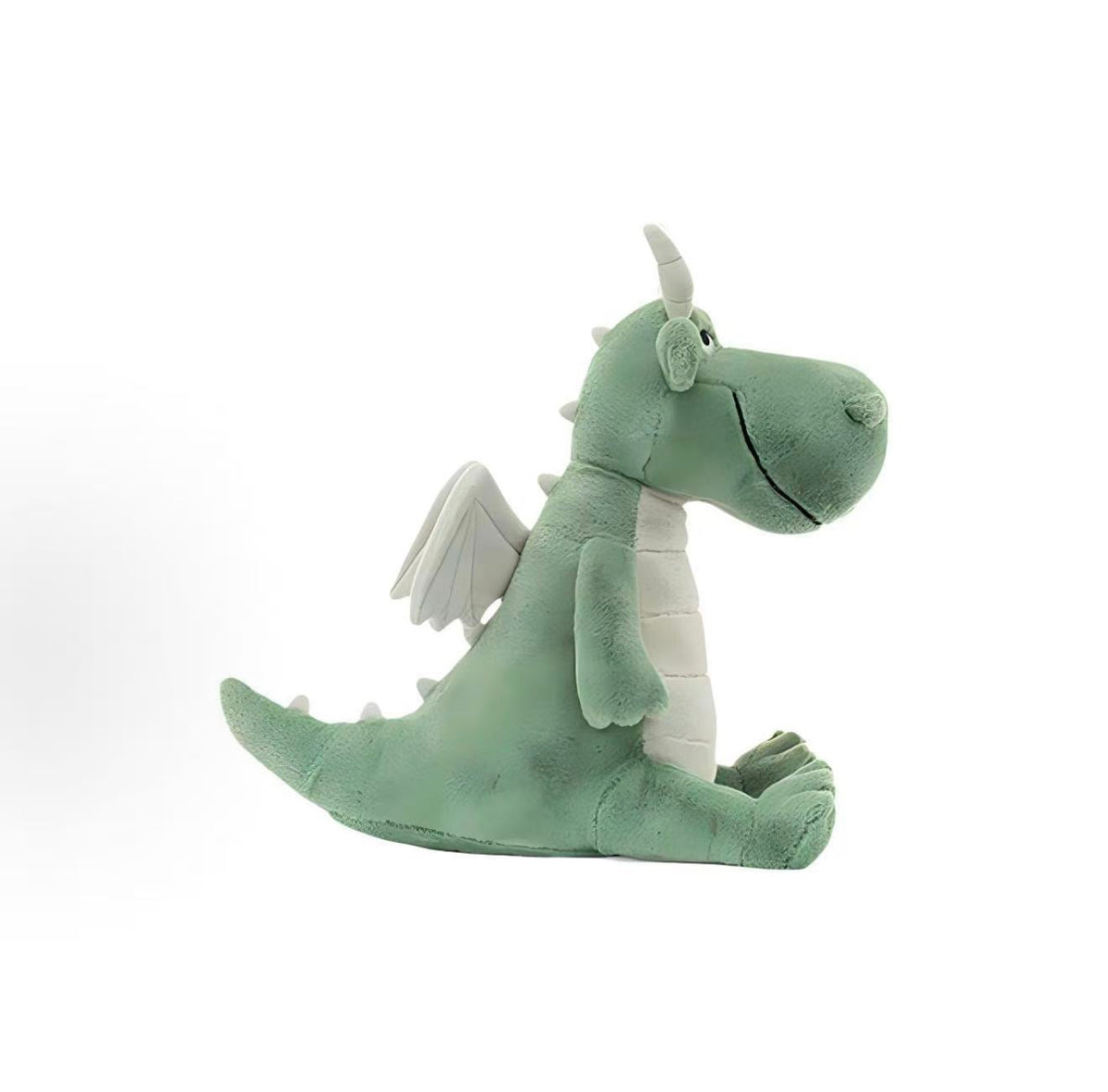 Jellycat Adon Dragon 32cm green plush with soft wings and horns, right-side view