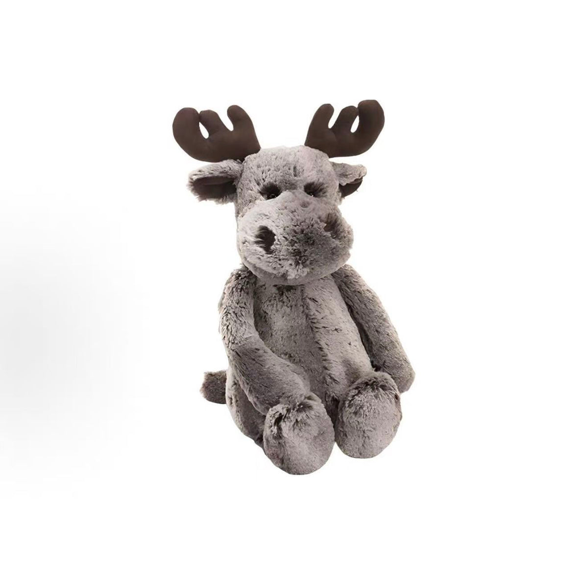 Jellycat Bashful Marty Moose 30cm grey plush, front view