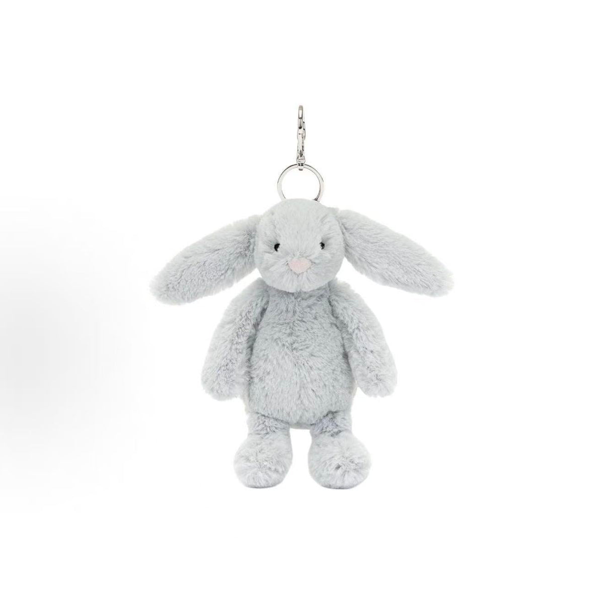Jellycat Bashful Silver Bunny Bag Charm 18cm front view