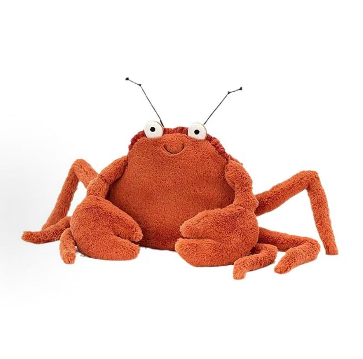 Jellycat Crispin Crab 15cm terracotta orange plush, front view