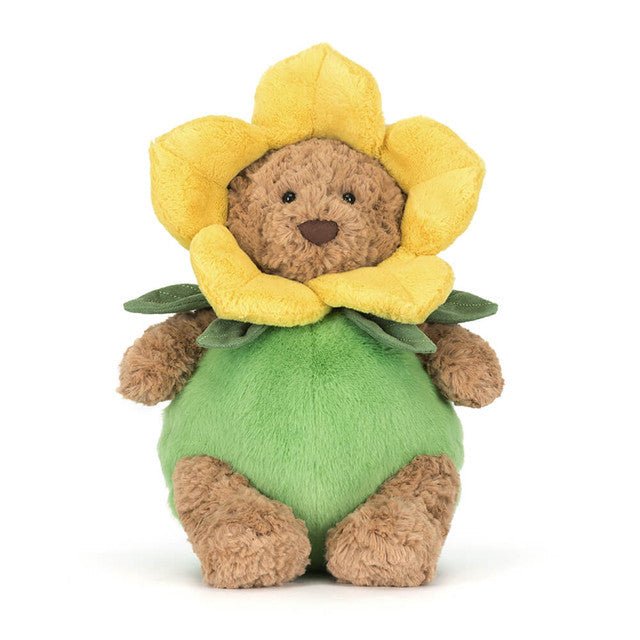 Jellycat Bartholomew Bear Daffodil removable costume detail