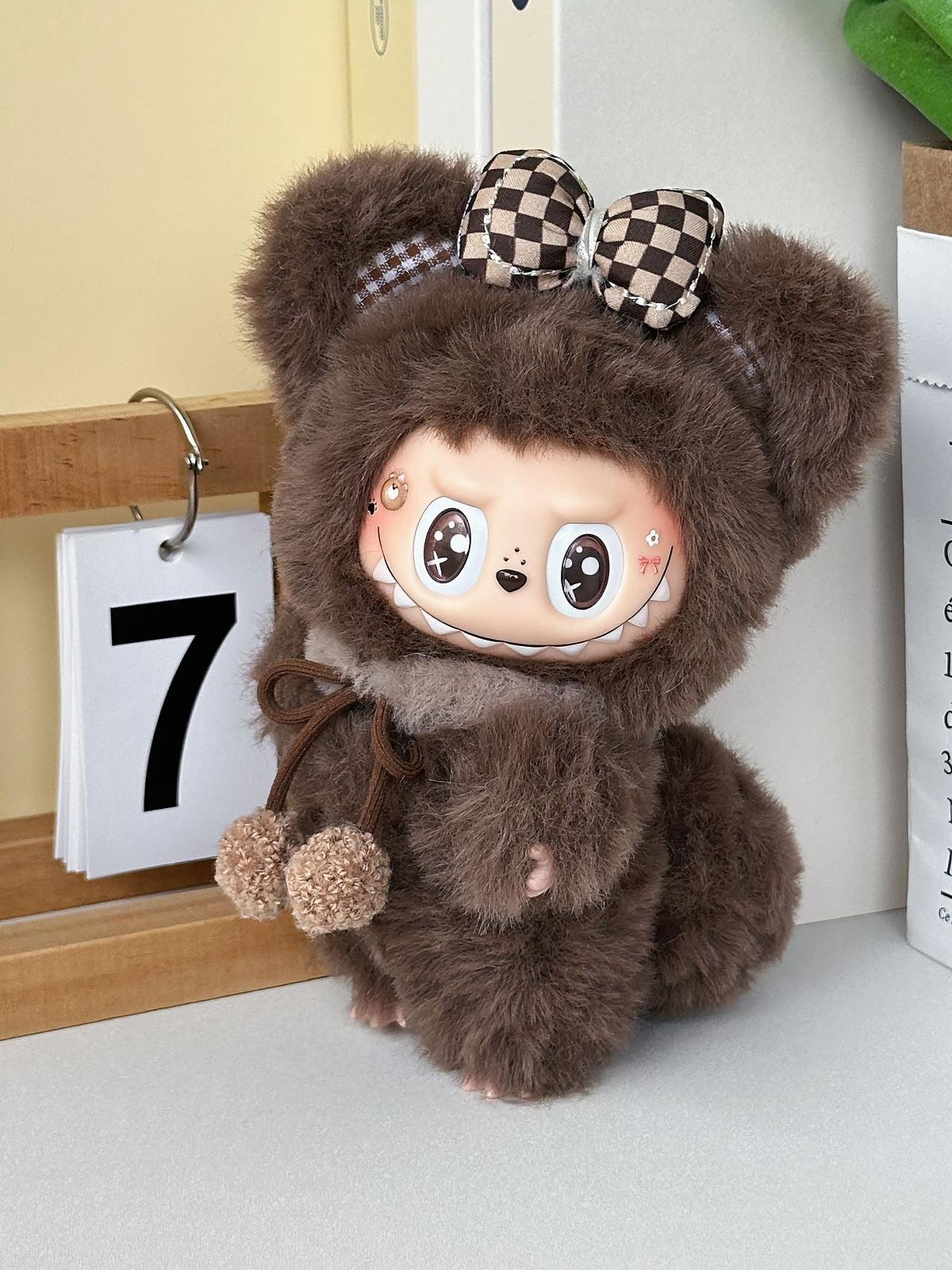 Brown Teddy labubu – Handmade Plush Doll
