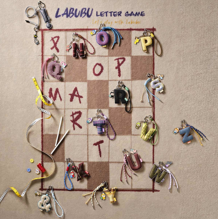 Pin for Love Mini Labubu Doll+Letter Pendant Combo (N-Z)