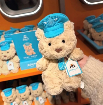 Bartholomew Bear Junior Pilot blue hat and neckerchief detail