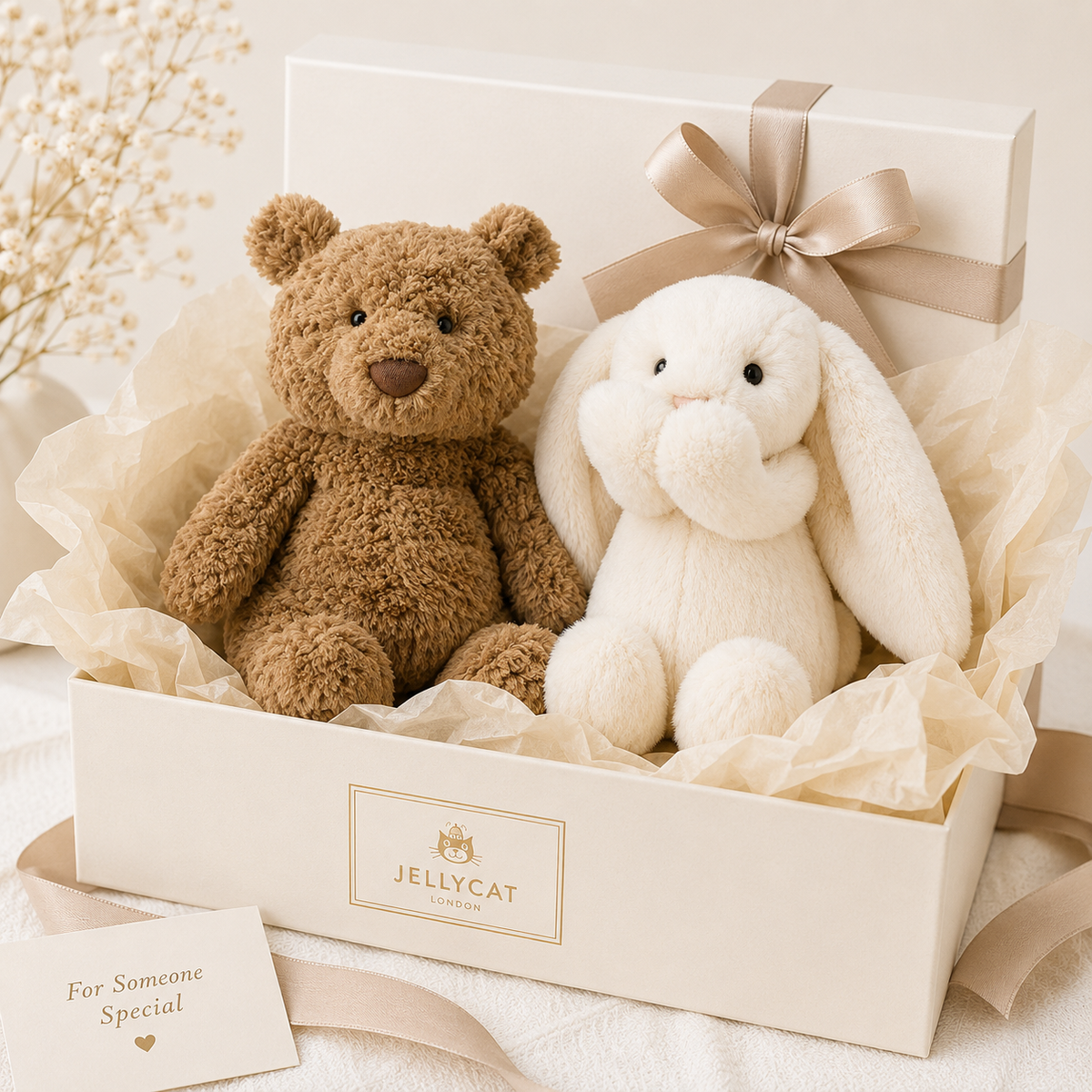 Jellycat Bartholomew bear brown & Bashful Cream Bunny Gift Set - product image 1
