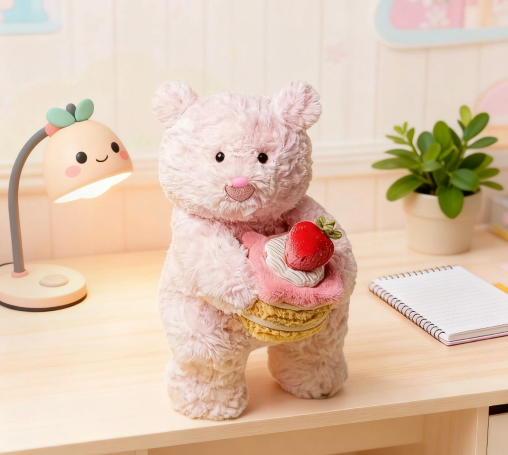 Jellycat Strawberry Cake Leola Bear Shanghai Exclusive Soft Stuffed Plush 28cm 11inches