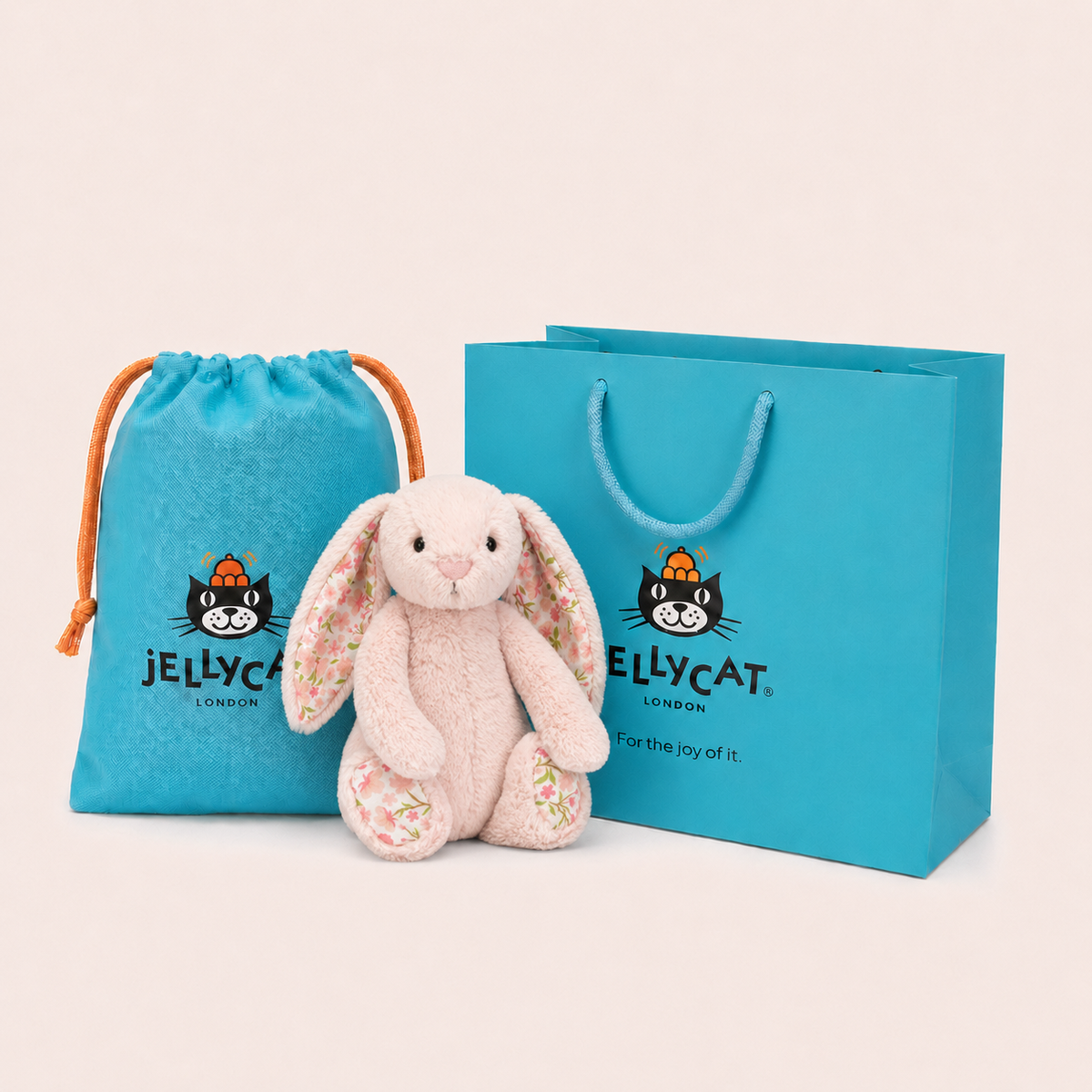 Jellycat Blossom Blush Bunny 'Cherry' Gift set