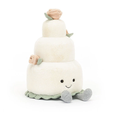 Jellycat Amuseable Wedding Cake 28cm plush front view