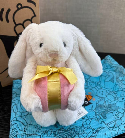 Jellycat Bashful Cream Bunny with Pink Present - product image 2