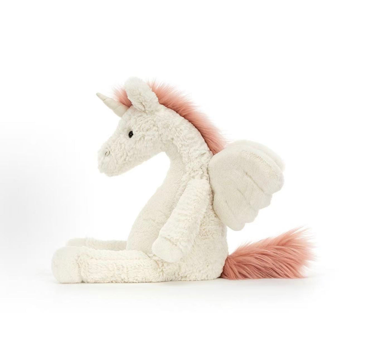 Jellycat Bashful Pegasus Original 31cm cream plush pegasus, side view