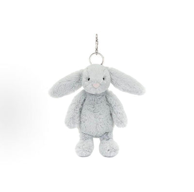 Jellycat Bashful Silver Bunny Bag Charm 18cm front view