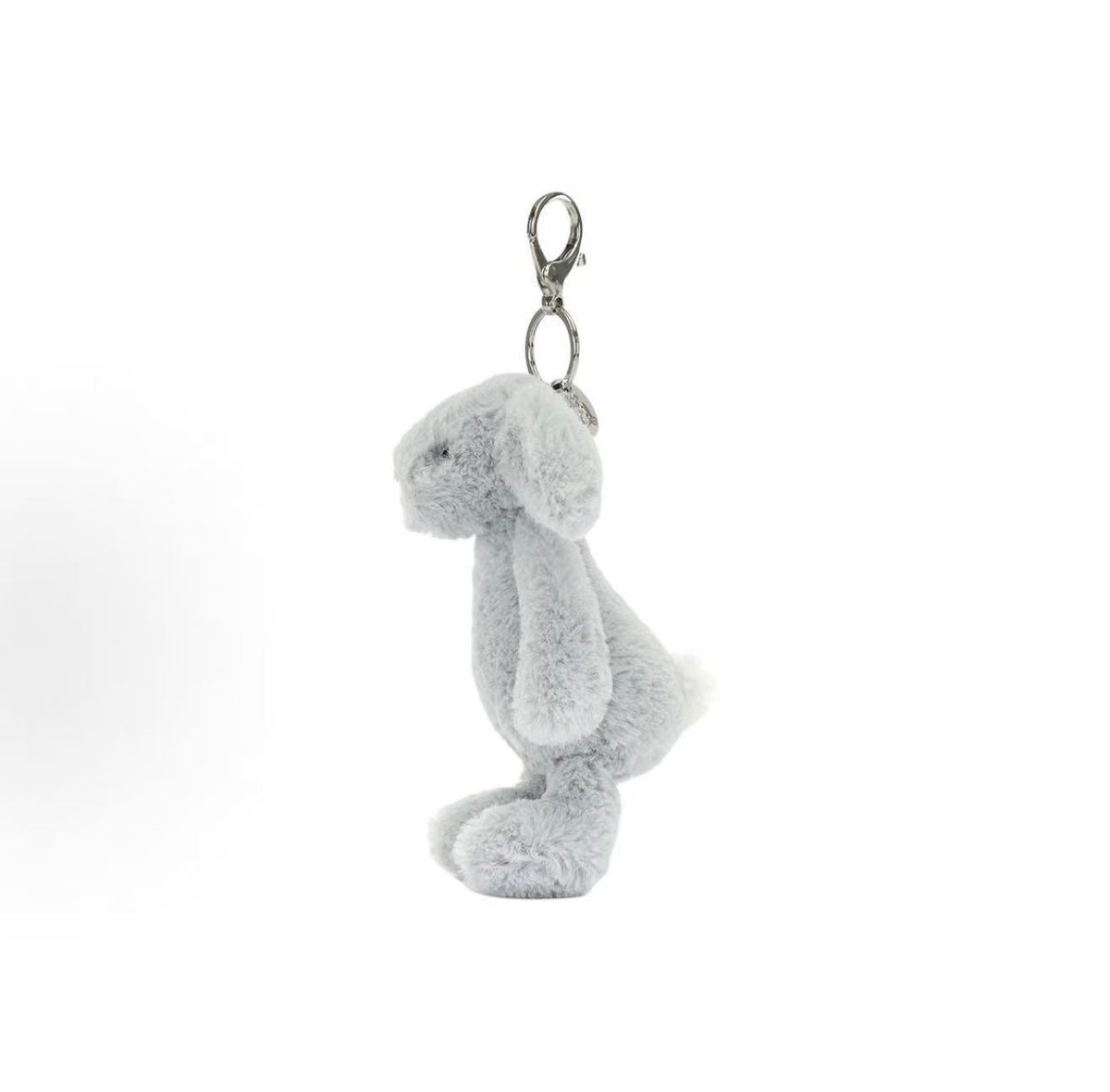 Jellycat Bashful Silver Bunny Bag Charm 18cm side view