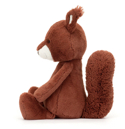 Jellycat Bashful Squirrel Original 23cm side view with fluffy tail