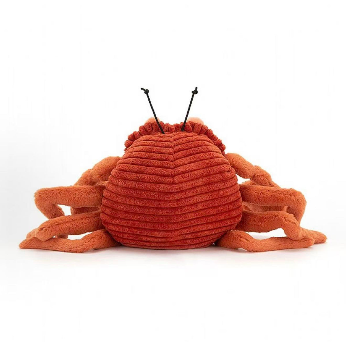 Jellycat Crispin Crab 15cm orange plush, back view with cordy shell