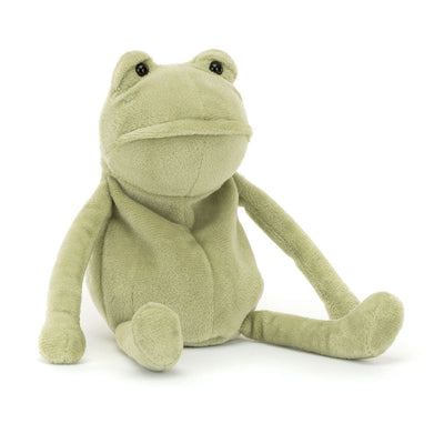 Jellycat Fergus Frog Little 18cm moss green soft toy front view