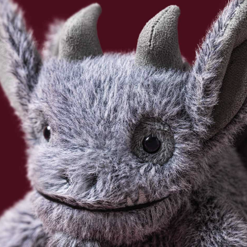 Jellycat Growlston Gargoyle plush face close-up