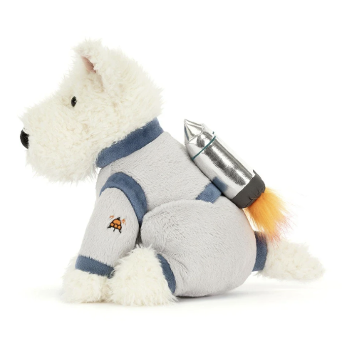 Jellycat Munro Scottie Dog Space Outfit side view