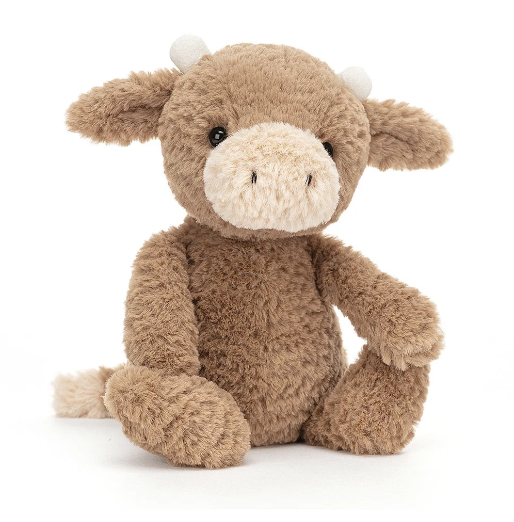 Jellycat Tumbletuft Cow 20cm front view